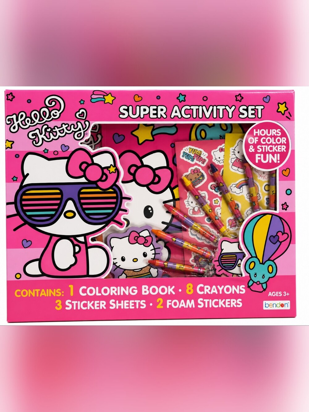 Hello Kitty Super Activity Set Coloring Book Stickers Crayons NWT